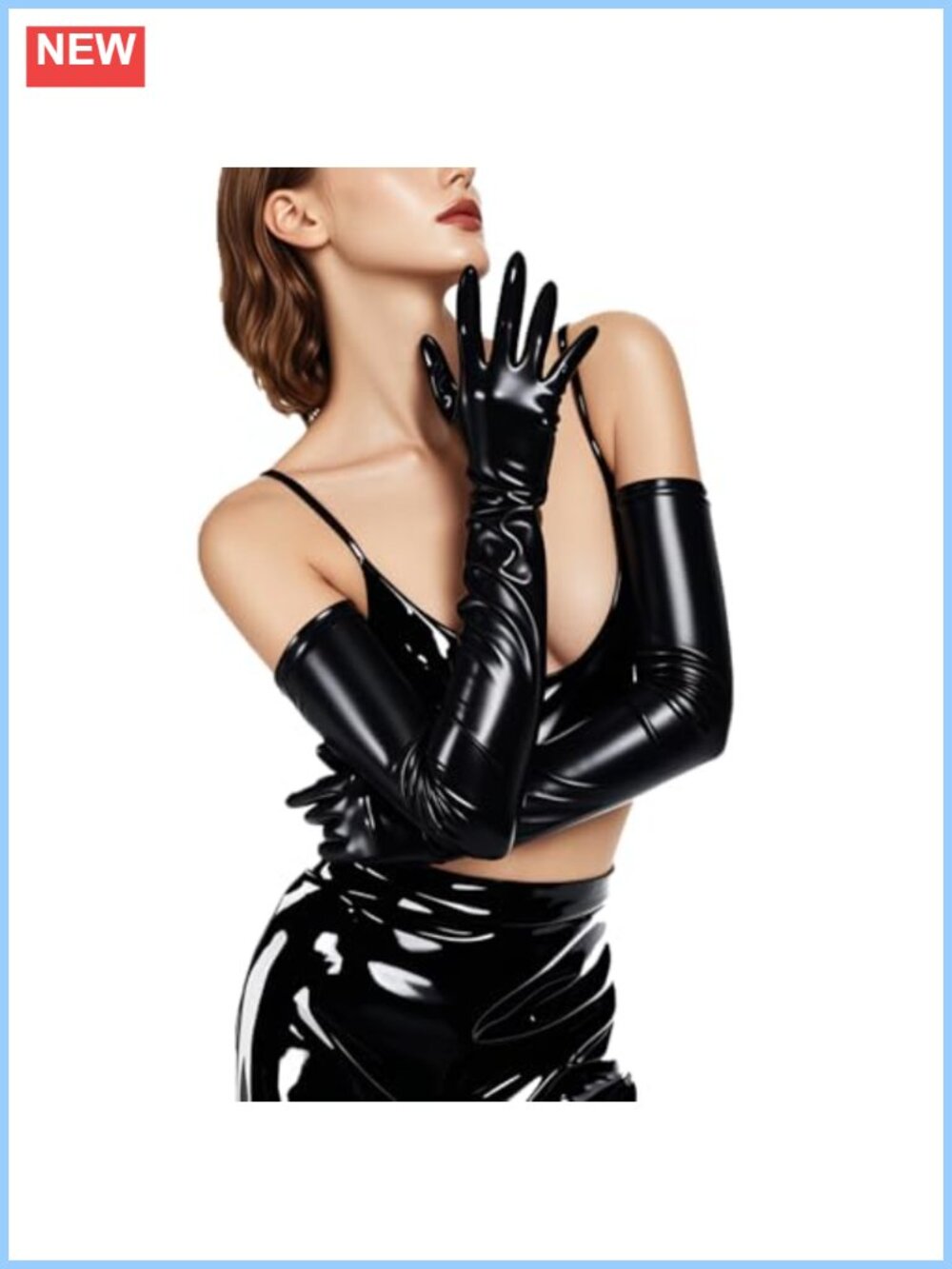 Long Latex Gloves 100% Natural Rubber 0.40mm Thick Cosplay Costume